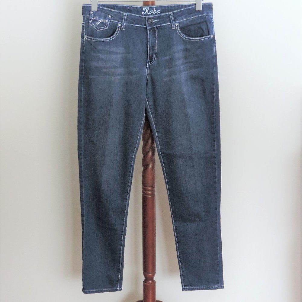 Kaba tapered leg embellished stretch denim jeans